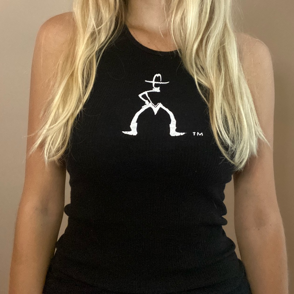 Cowboy Western Black Tank Top